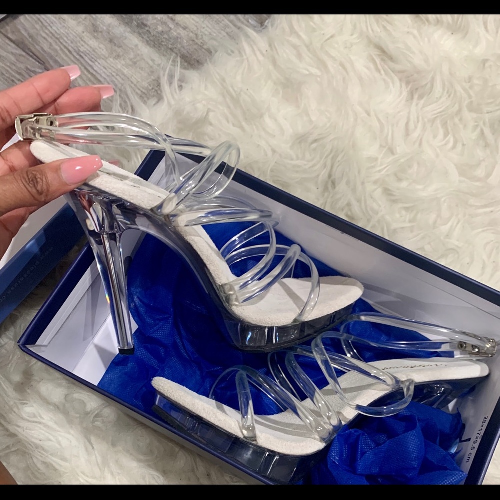 Fabulicious Clear Strappy Platform Heels